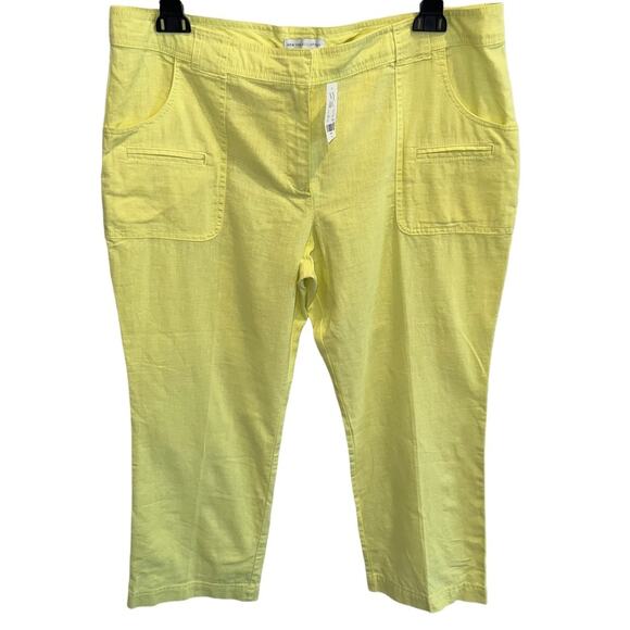 NWT New York & Co Linen Capri Pants Size 14 - Picture 1 of 10